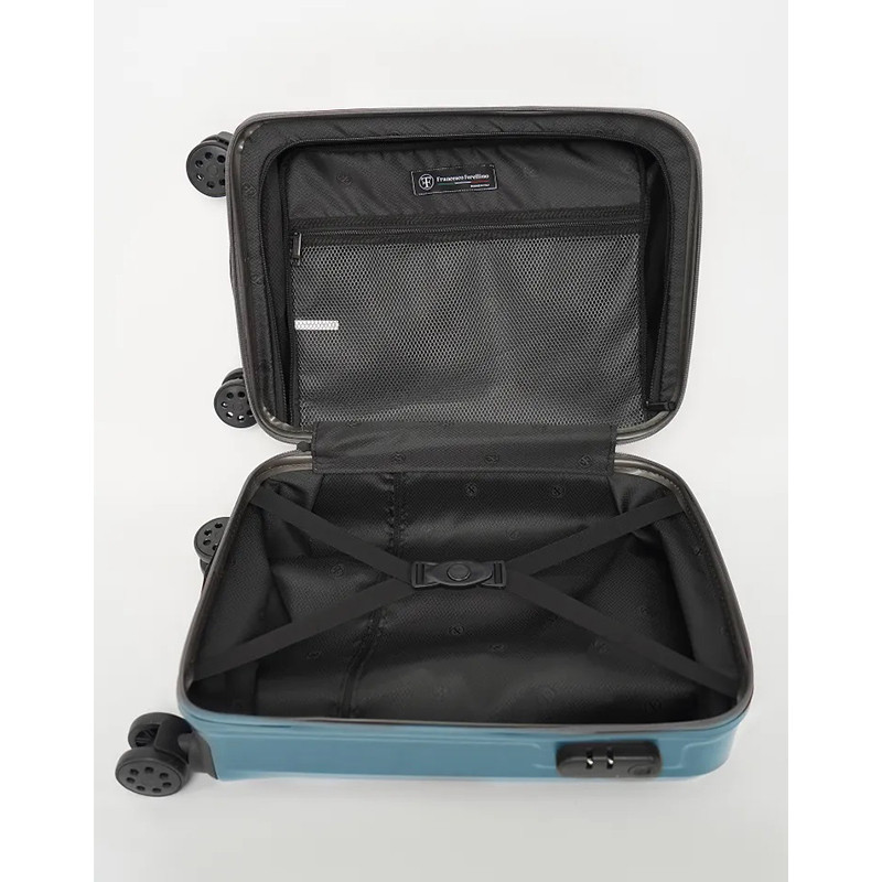 Valise Francesco Ferellino Incassable Petit Modèle Bleu Pétrole