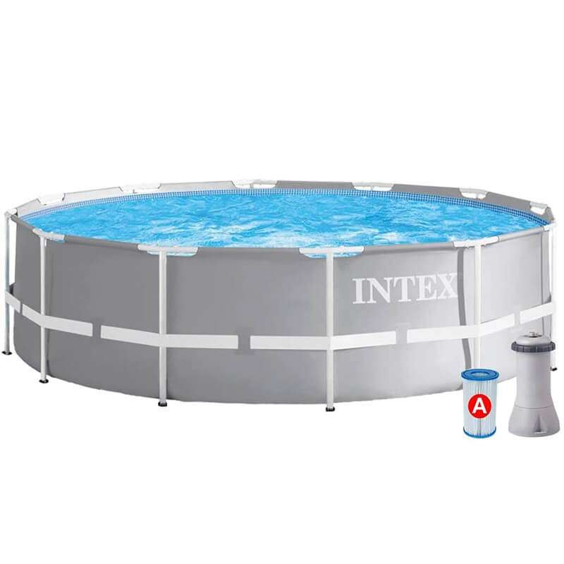 Piscine Prism Frame Ronde 3.66 x 0.99 m Avec Pompe - Gris