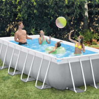 Piscine Intex Métal Frame Rectangulaire 4 x 2 x 1 m - Gris Piscine Intex Métal Frame Rectangulaire 4 x 2 x 1 m - Gris