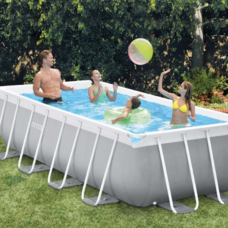 Piscine Intex Métal Frame Rectangulaire 4 x 2 x 1 m - Gris