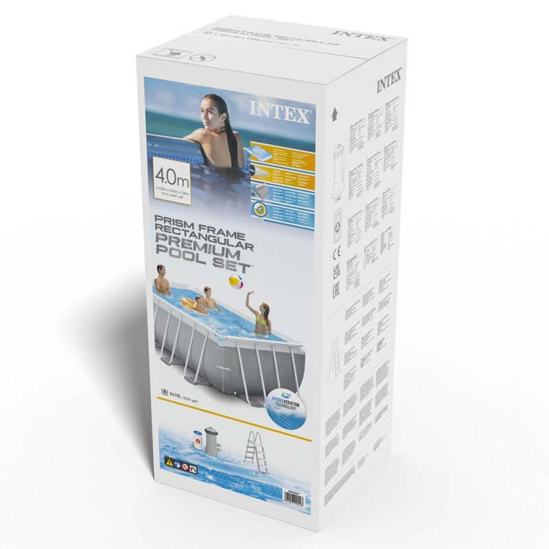 Piscine Intex Métal Frame Rectangulaire 4 x 2 x 1 m - Gris