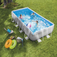Piscine Intex Métal Frame Rectangulaire 4.88 x 2.44 x 1.07 m - Gris