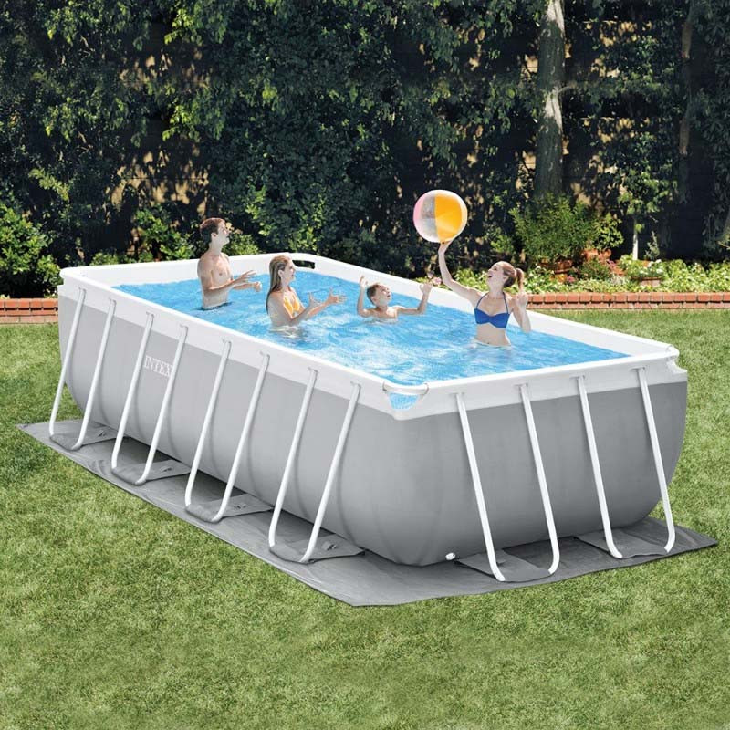 Piscine Intex Métal Frame Rectangulaire 4.88 x 2.44 x 1.07 m - Gris