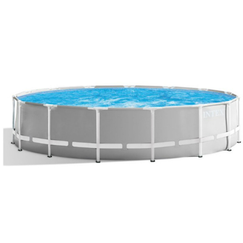 Piscine Tubulaire Intex Prism Frame Ronde 4.57 x 1.07 m Avec Pompe - Gris