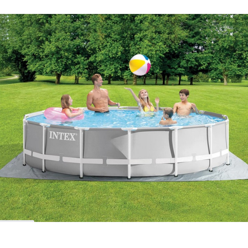 Piscine Tubulaire Intex Prism Frame Ronde 4.57 x 1.07 m Avec Pompe - Gris