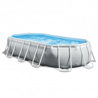 Piscine Tubulaire Intex Prism Frame ovale 6.10 x 3.05 x 1.22 m - Gris