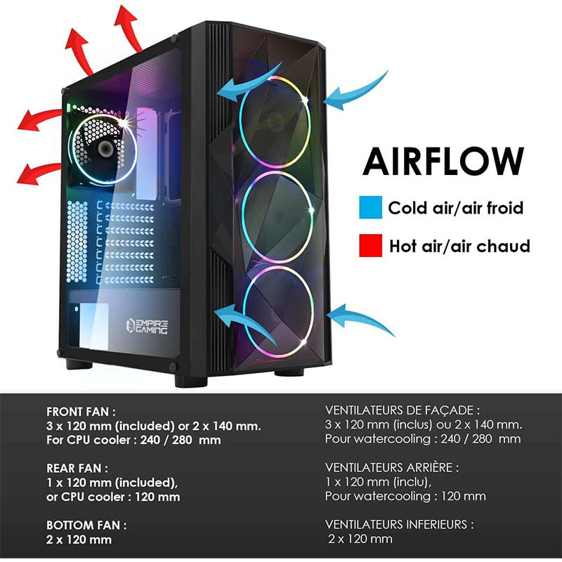 Boîtier Xigmatek Gaming Diamond EN48151 ARGB - Noir