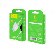 Chargeur Denmen DC05T 2 Ports USB Vers Type c - Blanc