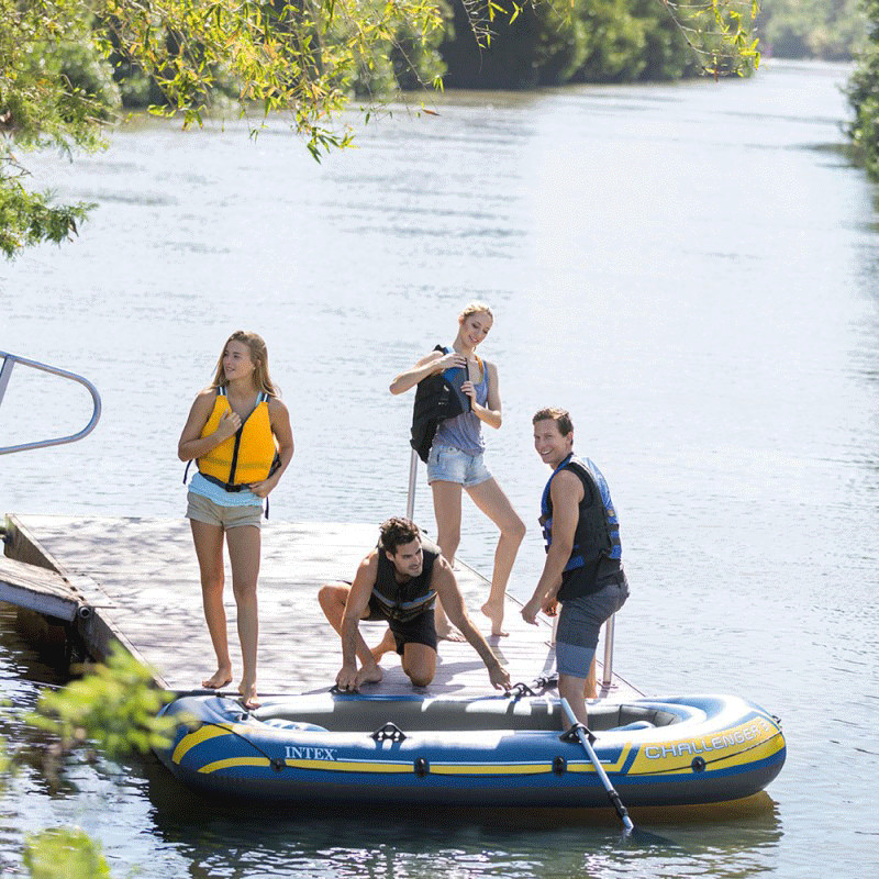 Set Bateau 2 Personnes Intex Challenger 2 68367NP - Bleu & Jaune
