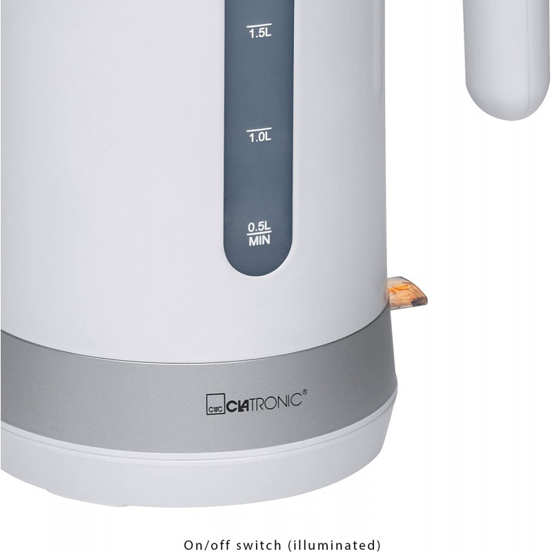 Bouilloire Électrique Sans Fil Clatronic WK3452 1.8L 2200W - Blanc