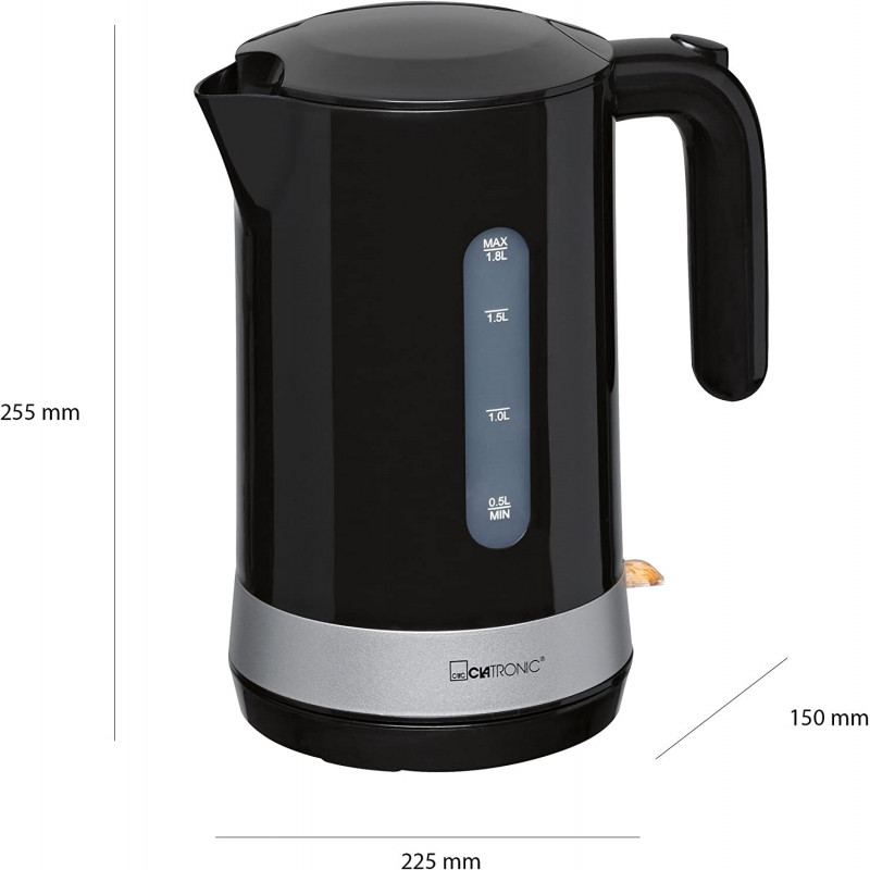 Bouilloire Électrique Sans Fil Clatronic WK3452 1.8L 2200W - Noir