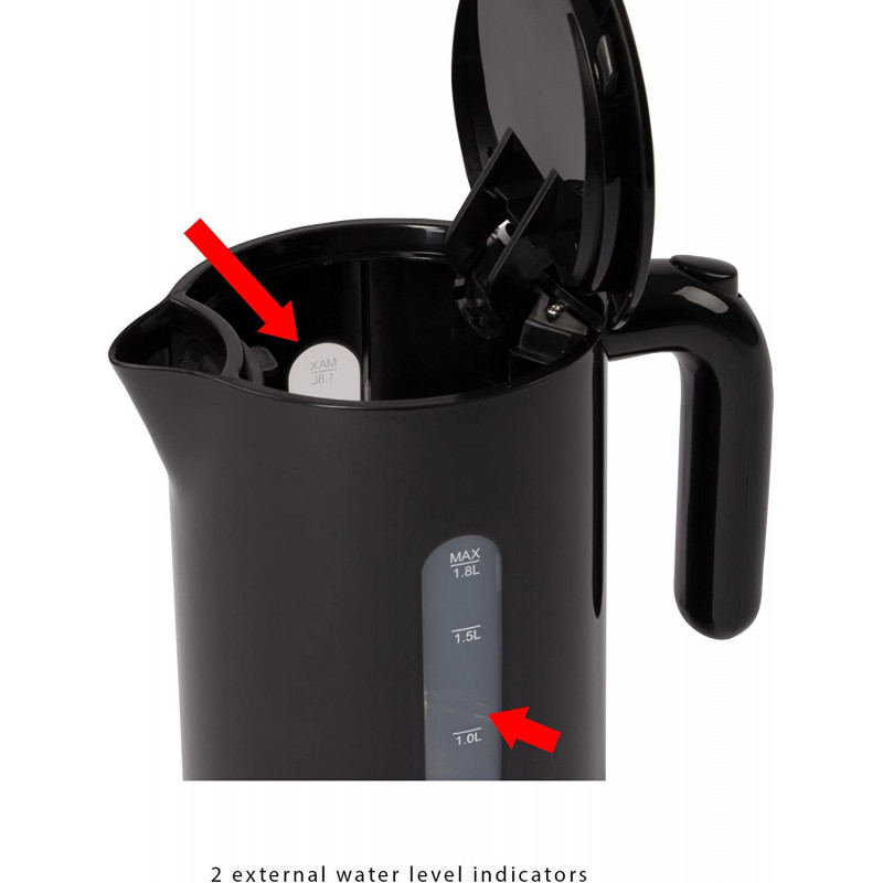 Bouilloire Électrique Sans Fil Clatronic WK3452 1.8L 2200W - Noir