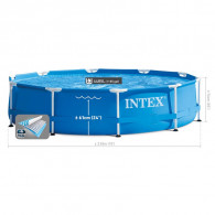 Piscine Tubulaire Métal Intex Frame Ronde 3.05 x 0.76 m - Bleu