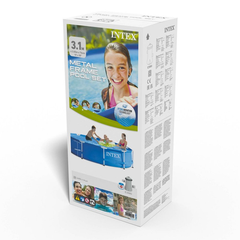 Piscine Tubulaire Métal Intex Frame Ronde 3.05 x 0.76 m - Bleu