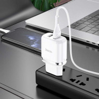 Chargeur Hoco N4 2 Ports USB Vers Micro USB - Blanc