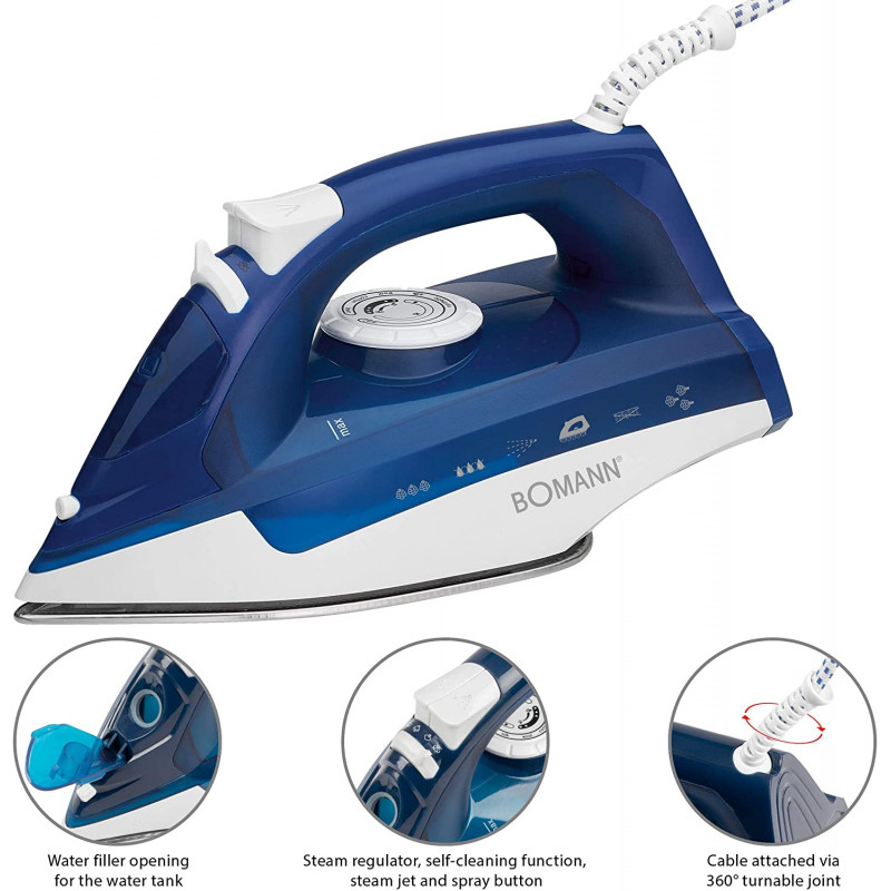Fer à Repasser Vapeur Bomann DB6004 2200 W - Bleu