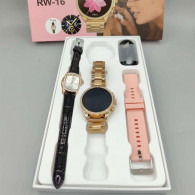 Montre Connectée Haino RW16 Avec 2 Bracelet + Montre Elégante Cadeau - Rose Montre Connectée Haino RW16 Avec 2 Bracelet + Montre Elégante Cadeau - Rose