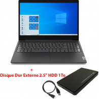 Pc Portable Lenovo Ideapad 3 i3 10Gén 8Go 1To Noir (81WB00XUFG)