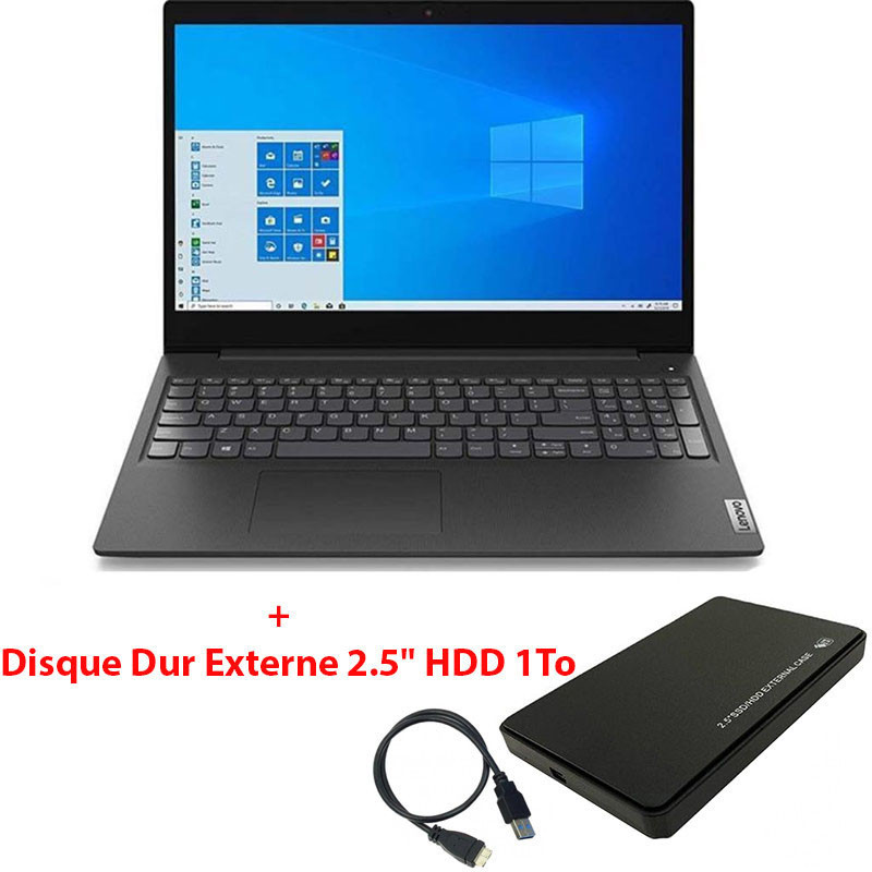 Pc Portable Lenovo Ideapad 3 i3 10Gén 8Go 1To Noir (81WB00XUFG)