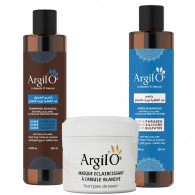 Pack Argilo Menthe : Shampoing Ghassoul + Après Shampoing +Masque Eclaircissant