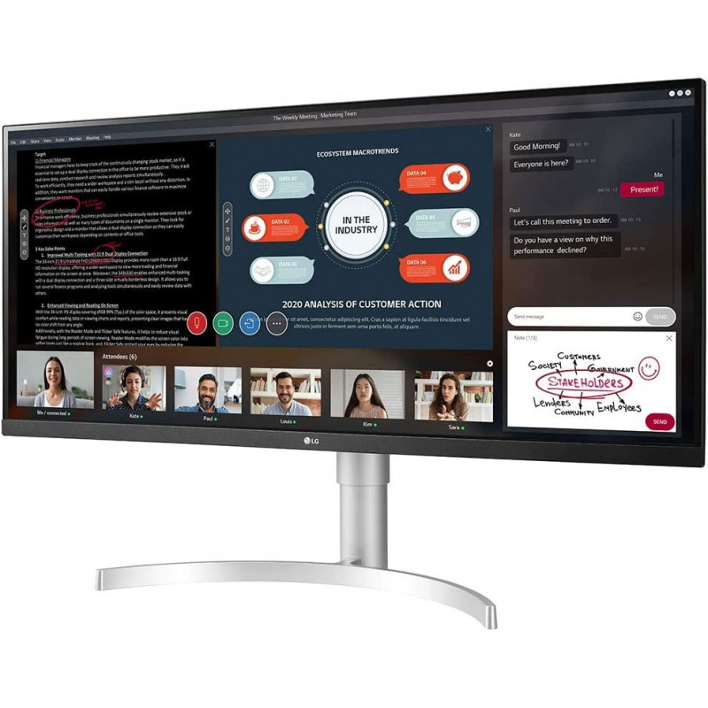 Ecran LG 34WQ650 34" UltraWide FHD 100 Hz IPS Blanc