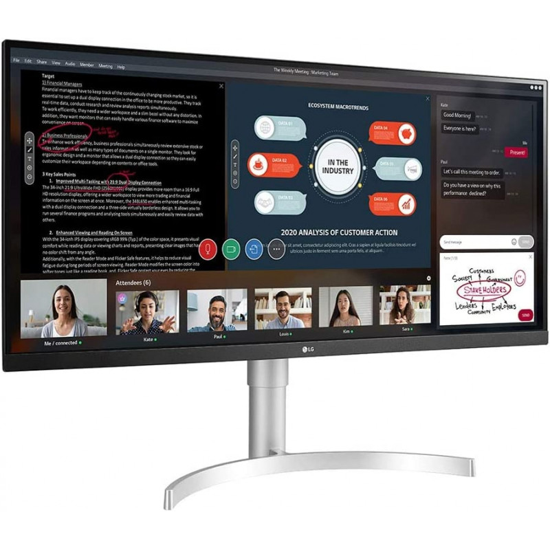 Ecran LG 34WQ650 34" UltraWide FHD 100 Hz IPS Blanc