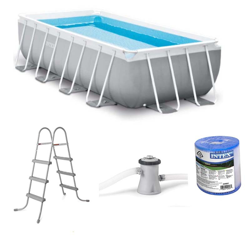 Piscine Intex Métal Frame Rectangulaire 4 x 2 x 1.22 m - Gris Piscine Intex Métal Frame Rectangulaire 4 x 2 x 1.22 m - Gris