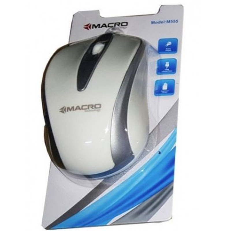 Souris Optique USB Macro M555 - Blanc Souris Optique USB Macro M555 - Blanc