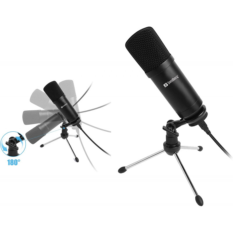 Microphone SANDBERG USB Streamer - Noir
