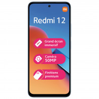 Smartphone Xiaomi Redmi 12 Mémoire 4 Go, Stockage 128 Go, couleur Bleu Smartphone Xiaomi Redmi 12 Mémoire 4 Go, Stockage 128 Go, couleur Bleu