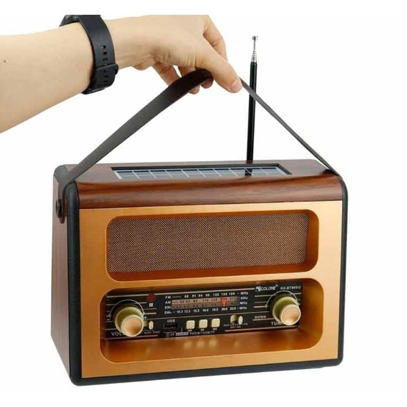 Haut Parleur Portable Radio FM de la marque Meier RX-BT89SQ couleur Marron
