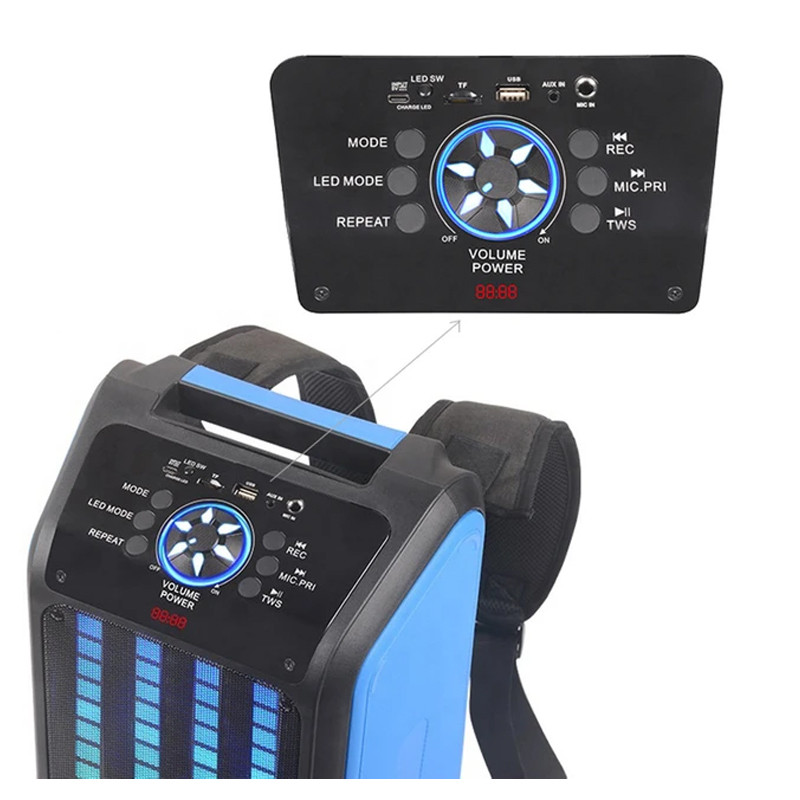 Haut Parleur Sac à Dos NDR Q69 Bluetooth LED 30W - Bleu
