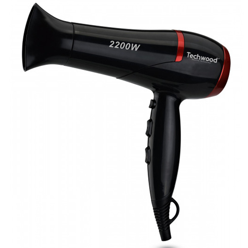 Sèche Cheveux Pro Techwood TCO-6075 2200W + 3 Brosses - Noir