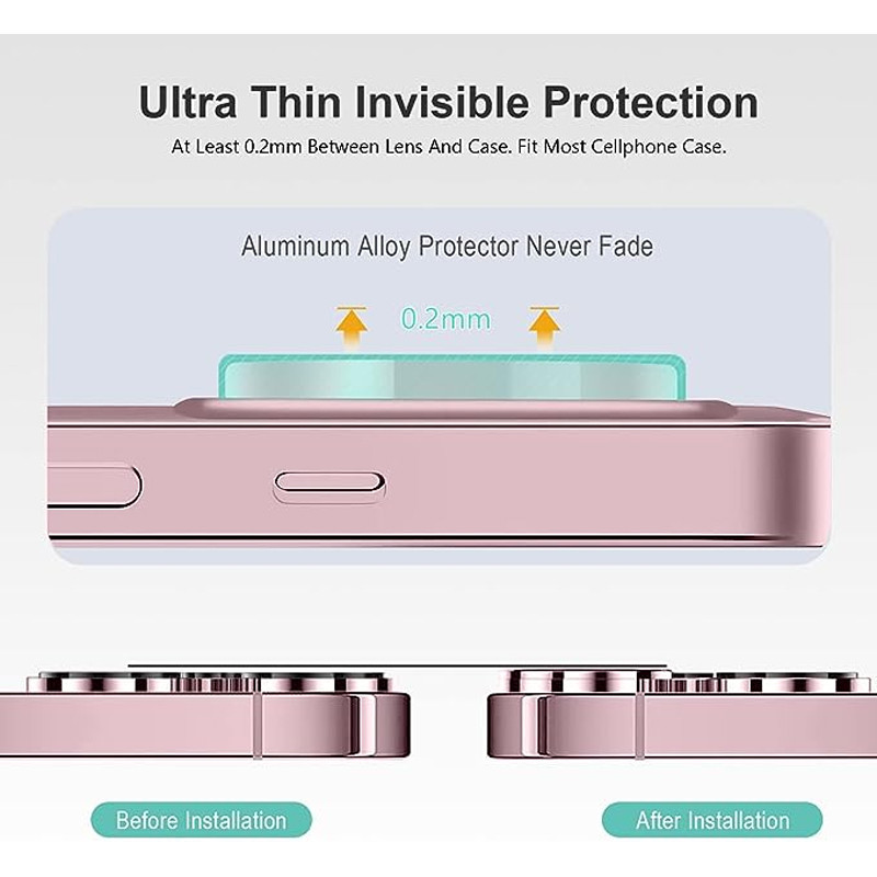 6 Films Protecteurs Argentés Pour Objectif IPhone 16 Pro / 16 Pro Max - Verre Trempé Et Cadre Aluminium