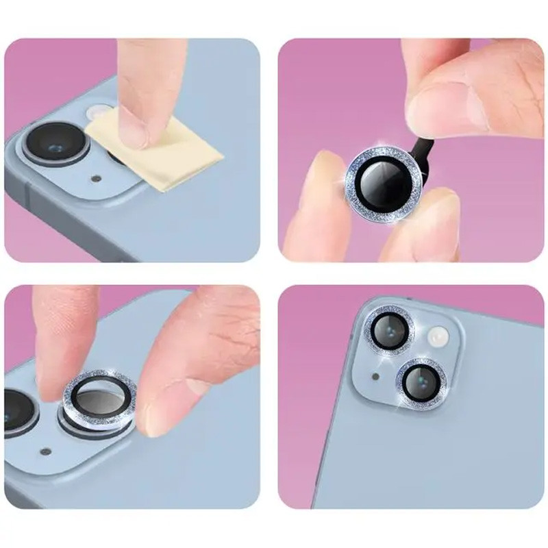 Protecteurs d'Objectifs Camera Pour iPhone 14 - Bleu Brillant