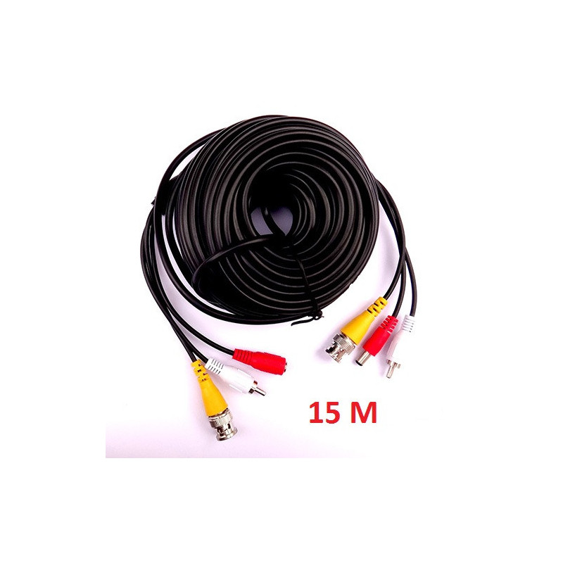 Cable camera CCTV BNC + RCA + DC 15 m