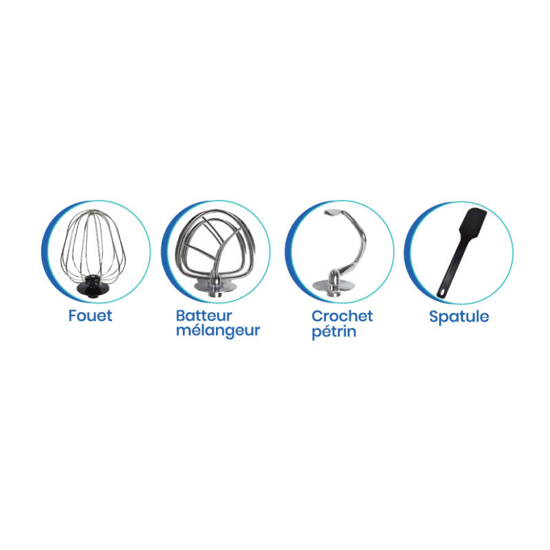 Pack Robot Pétrin Biolux RP13T +  Mixeur Plongeant 3En1 Biolux MOD-MP06T 600W Gratuit - Inox