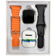 Pack Montre Connectée W26 PRO Max Séries 8 + 2 Ceintures + Earbuds - Orange