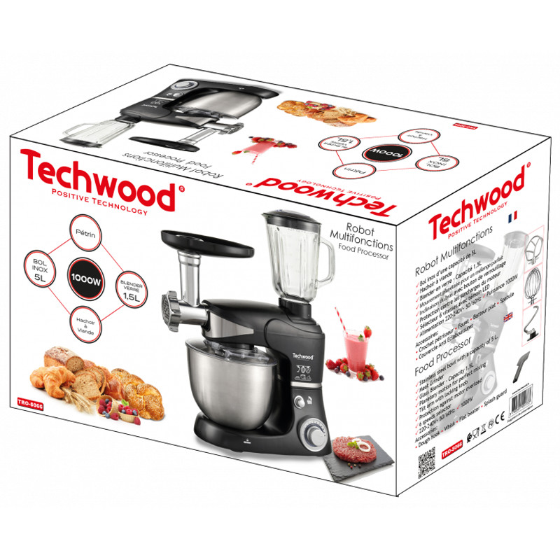 Robot Multifonctions TECHWOOD 1000W -Noir & Inox- (TRO-5066)