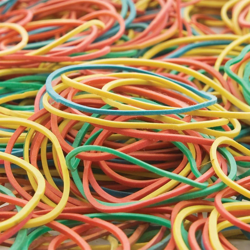 Enseigne Rouge Papier | BRACELET CAOUTCHOUC Q-CONNECT N.5 50X2MM BOÎTE FENÊTRE 100G