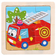 Mini Puzzle En Bois Pompier Pour Enfants