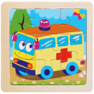 Mini Puzzle En Bois Ambulance Pour Enfants