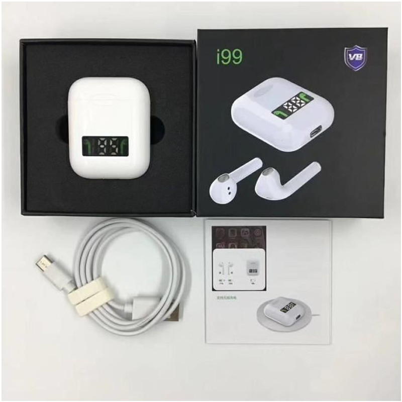 Écouteurs Bluetooth I99 Avec Afficheur - Blanc
