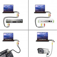 Clé D'acquisition EasyCAP Video-Audio USB + 3RCA Noir Clé D'acquisition EasyCAP Video-Audio USB + 3RCA Noir