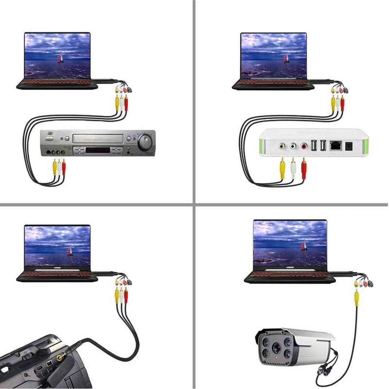 Clé D'acquisition EasyCAP Video-Audio USB + 3RCA Noir