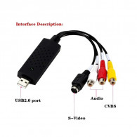 Clé D'acquisition EasyCAP Video-Audio USB + 3RCA Noir Clé D'acquisition EasyCAP Video-Audio USB + 3RCA Noir