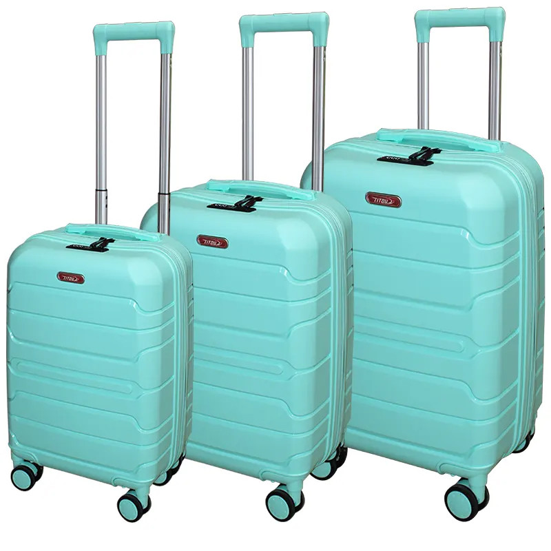 Valise Titou Incassable Avec Roues Démontables Bleu Chewing-gum - Moyen Modèle