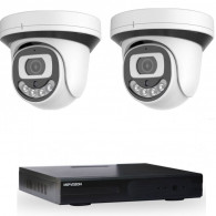 Pack Dvr Hyprid + 2 Cameras Interne 5MP Blanc