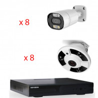 Pack Dvr Hyprid + 8 Cameras Externe + 8 Cameras Interne MipVision 2MP - Blanc