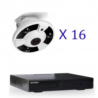 Pack Dvr Hyprid + 16 Cameras Internes MipVision 2MP - Blanc